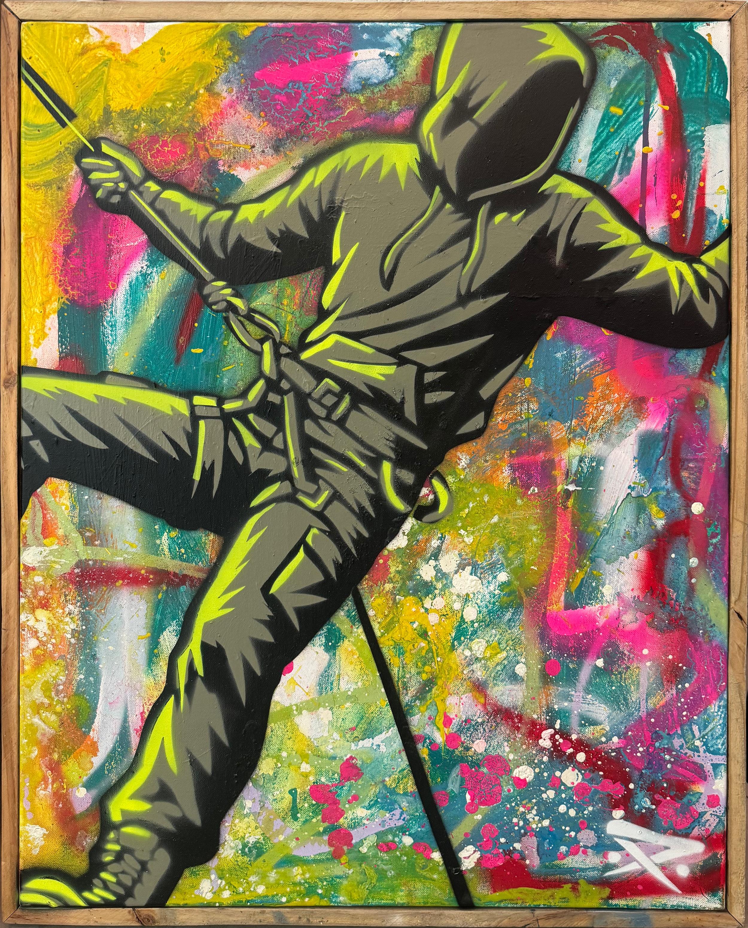 Trip Reppeler 3, Aerosol and Acrylic on Canvas, 31 x 25 in