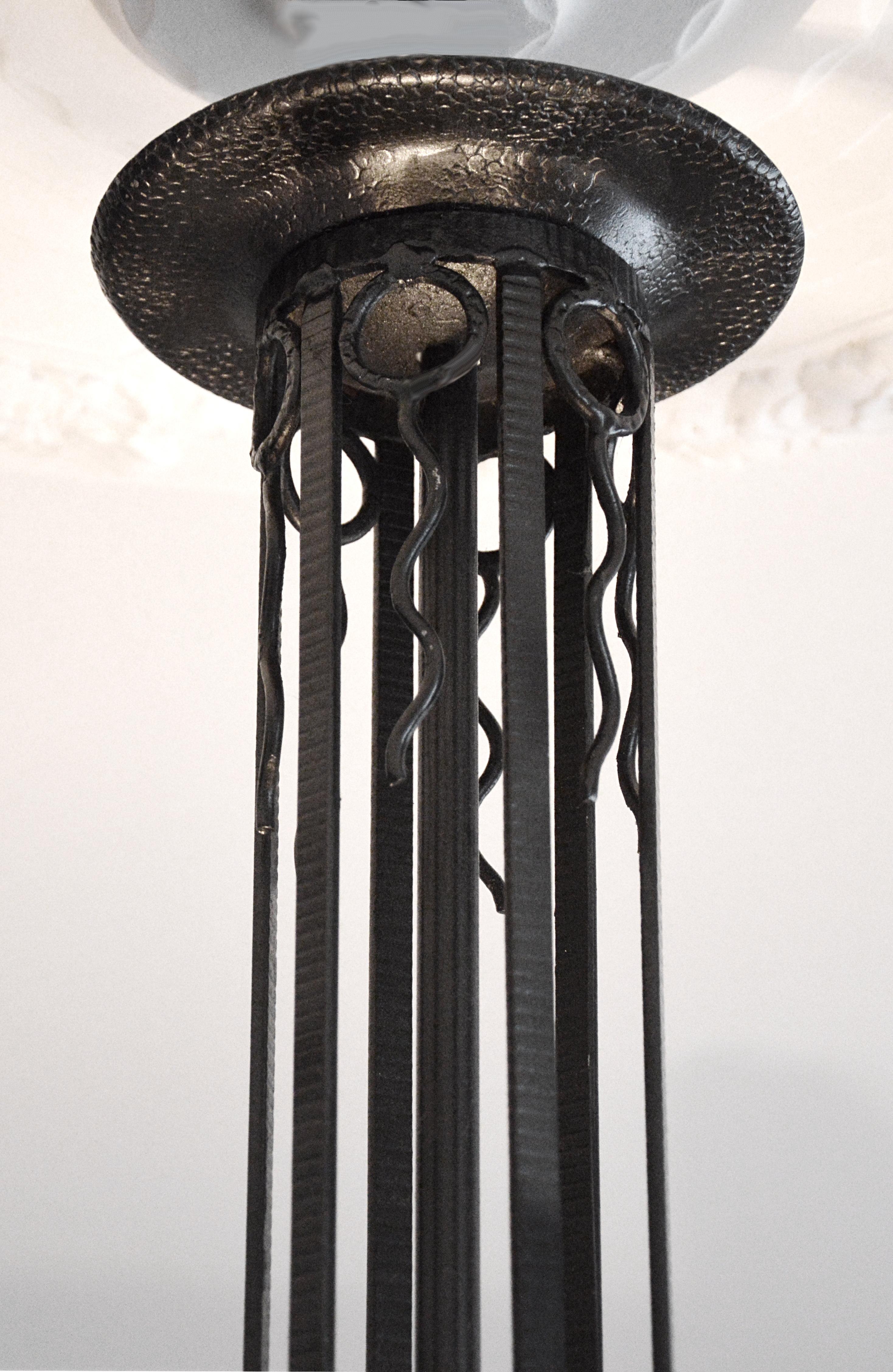 Degue and Vasseur French Art Deco Chandelier, Late 1920s 2