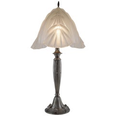 Degue by Edouard Cazaux French Art Deco Floor, Table Lamp, 1928-1930