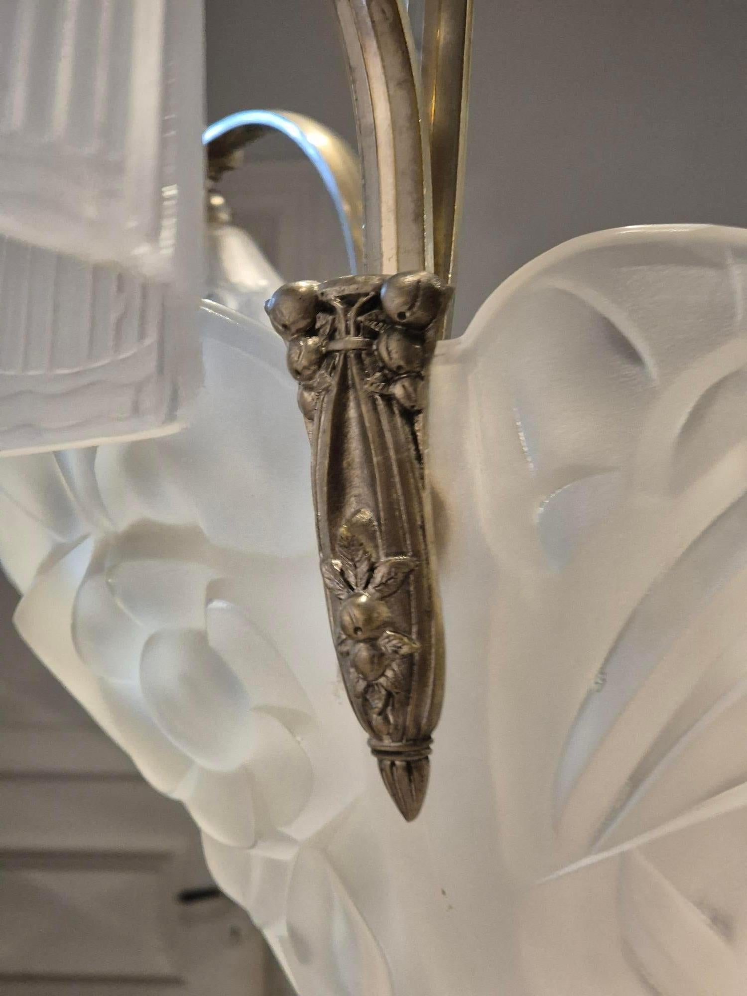 Vetro Degué, lampadario, Francia anni '30 / Art Déco in vendita
