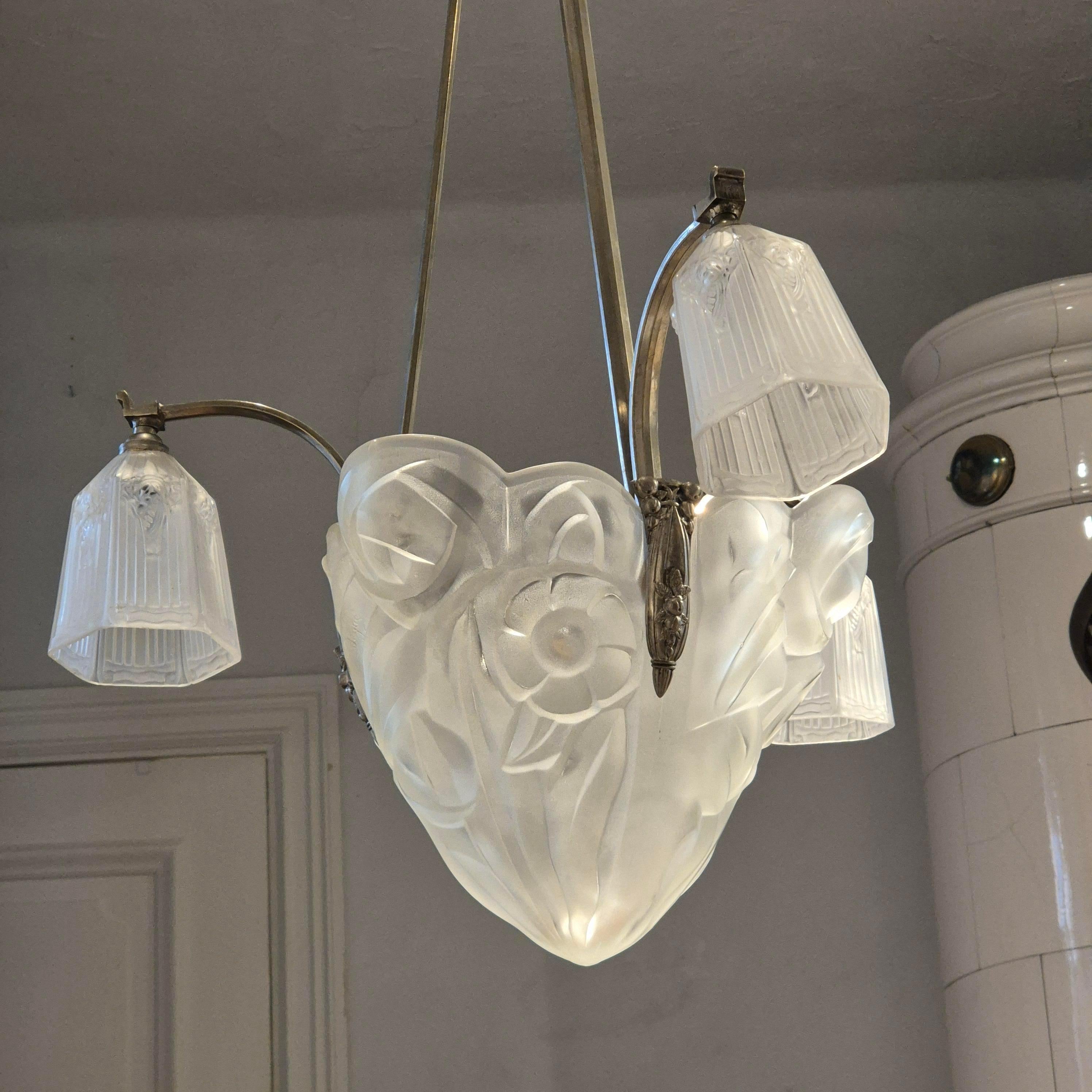 Degué, lampadario, Francia anni '30 / Art Déco in vendita 2