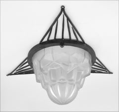 Degue French Art Deco Flushmount, 1930s