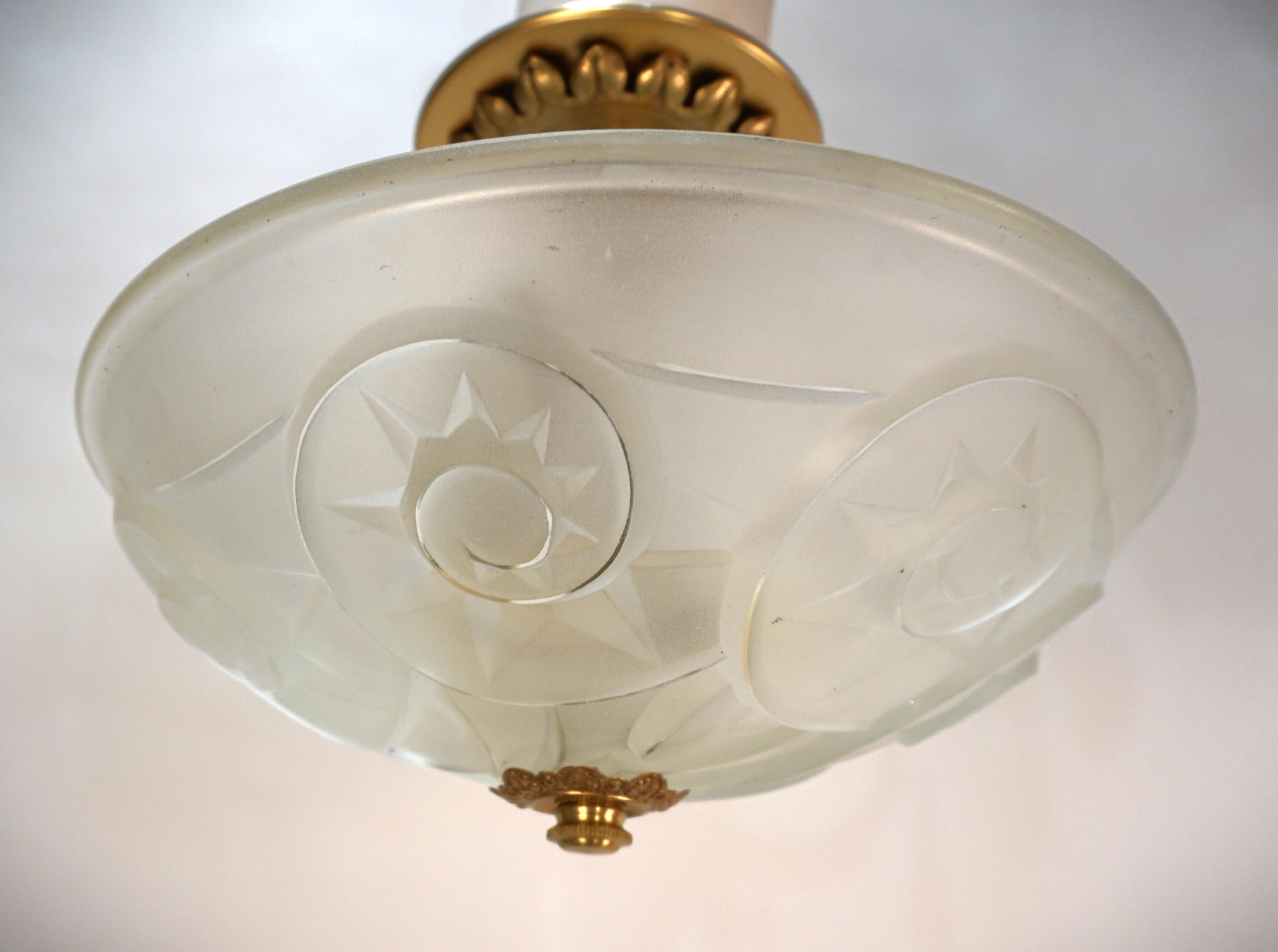 Degue French Semi Flush Mount Art Deco chandelier 6