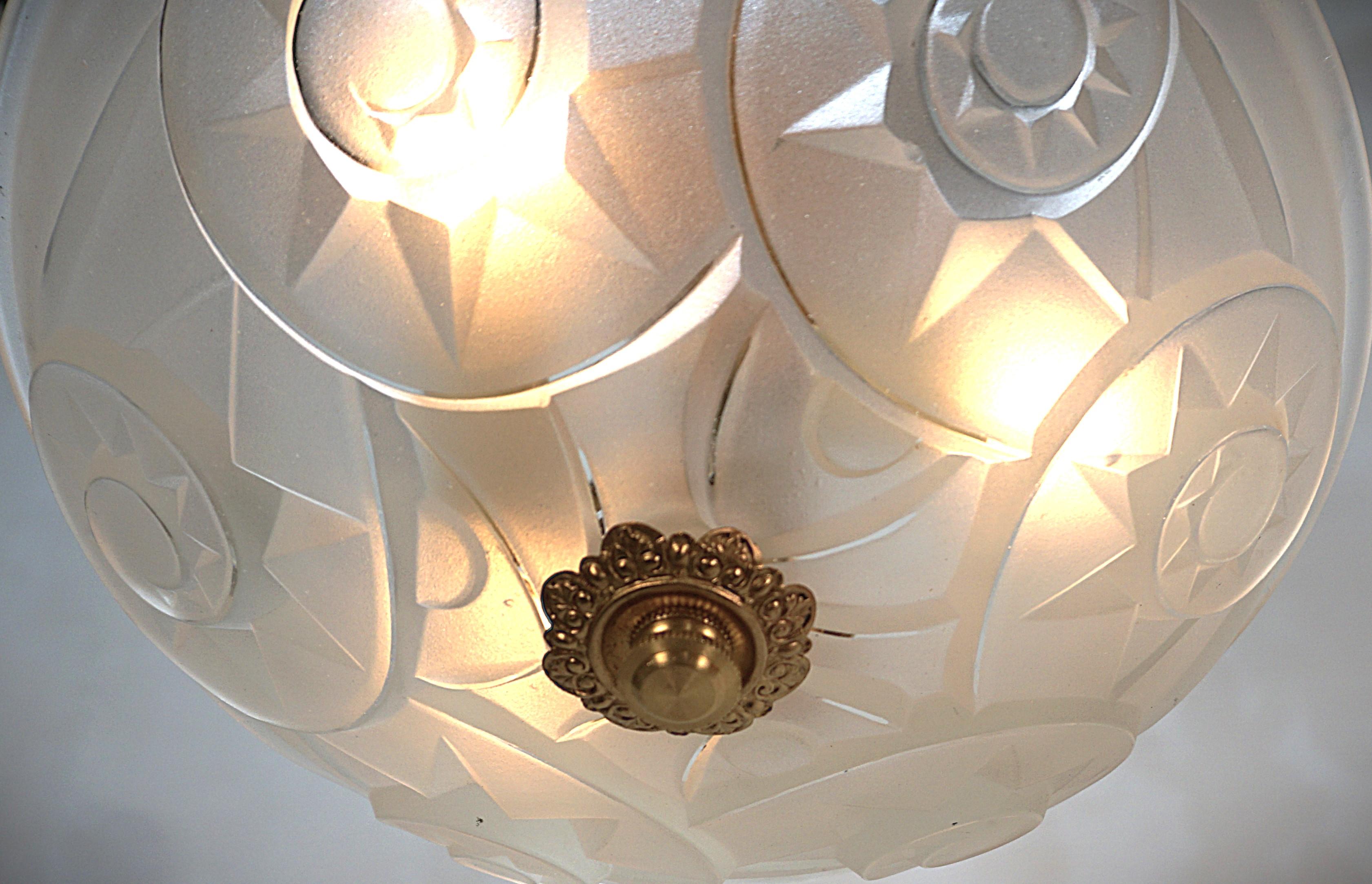 Degue French Semi Flush Mount Art Deco chandelier 1