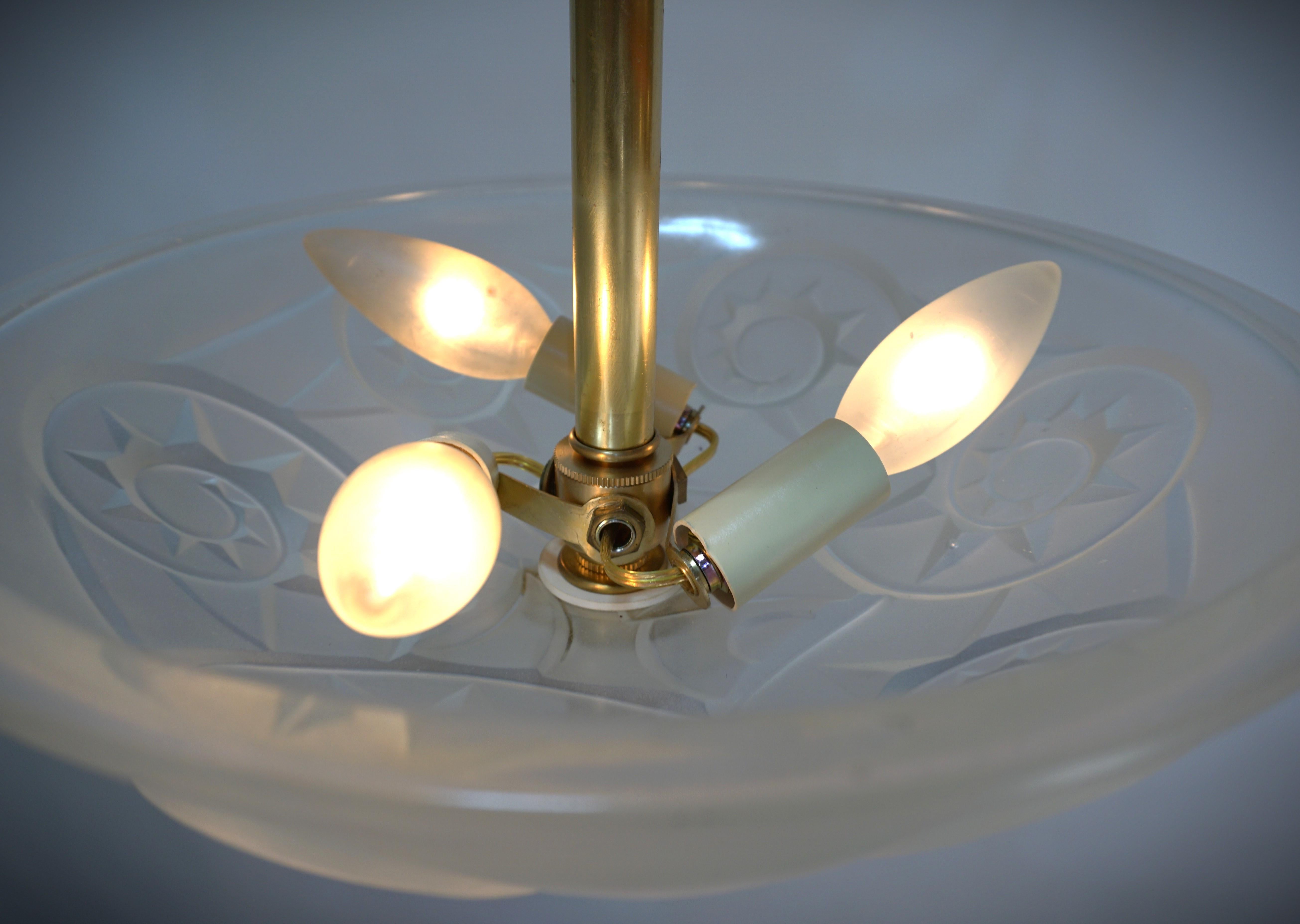 Degue French Semi Flush Mount Art Deco chandelier 4