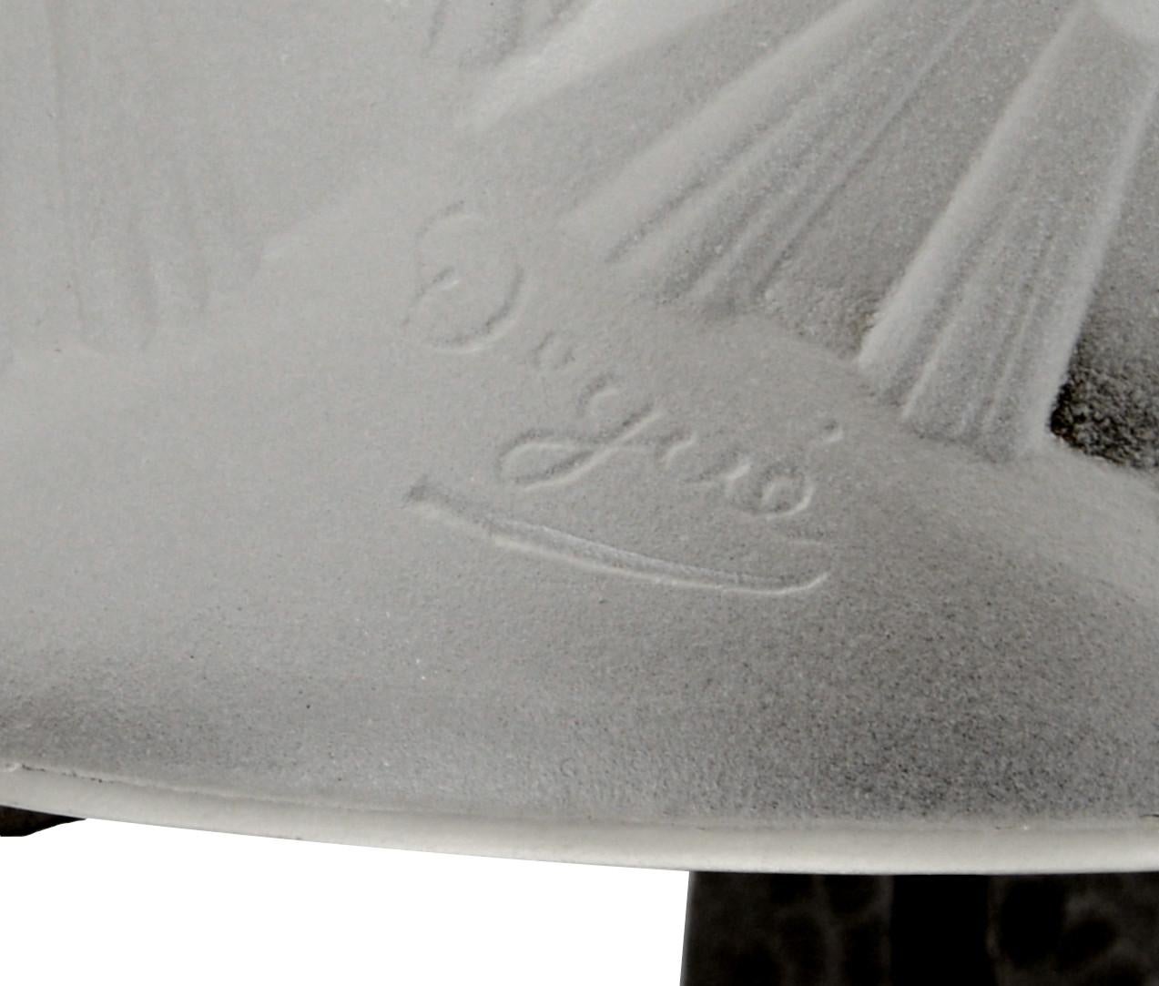 DEGUE & Henri FOURNET 'Le Fer Forgé' Französische Art Deco Tischlampe 1920 (Mattiert) im Angebot