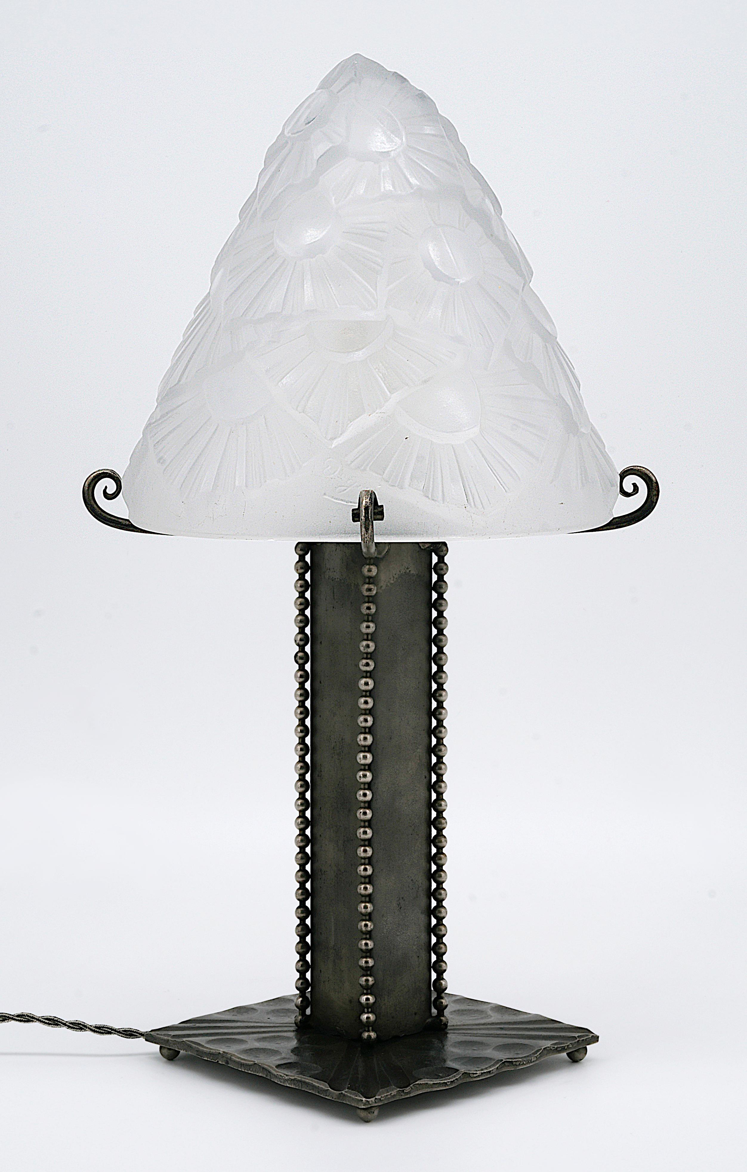 Degue & Marcel Vasseur Table  Lamp, 1920 In Excellent Condition For Sale In Saint-Amans-des-Cots, FR