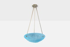 Degué, Pendant Light, Glass, Metal, France, 1930s