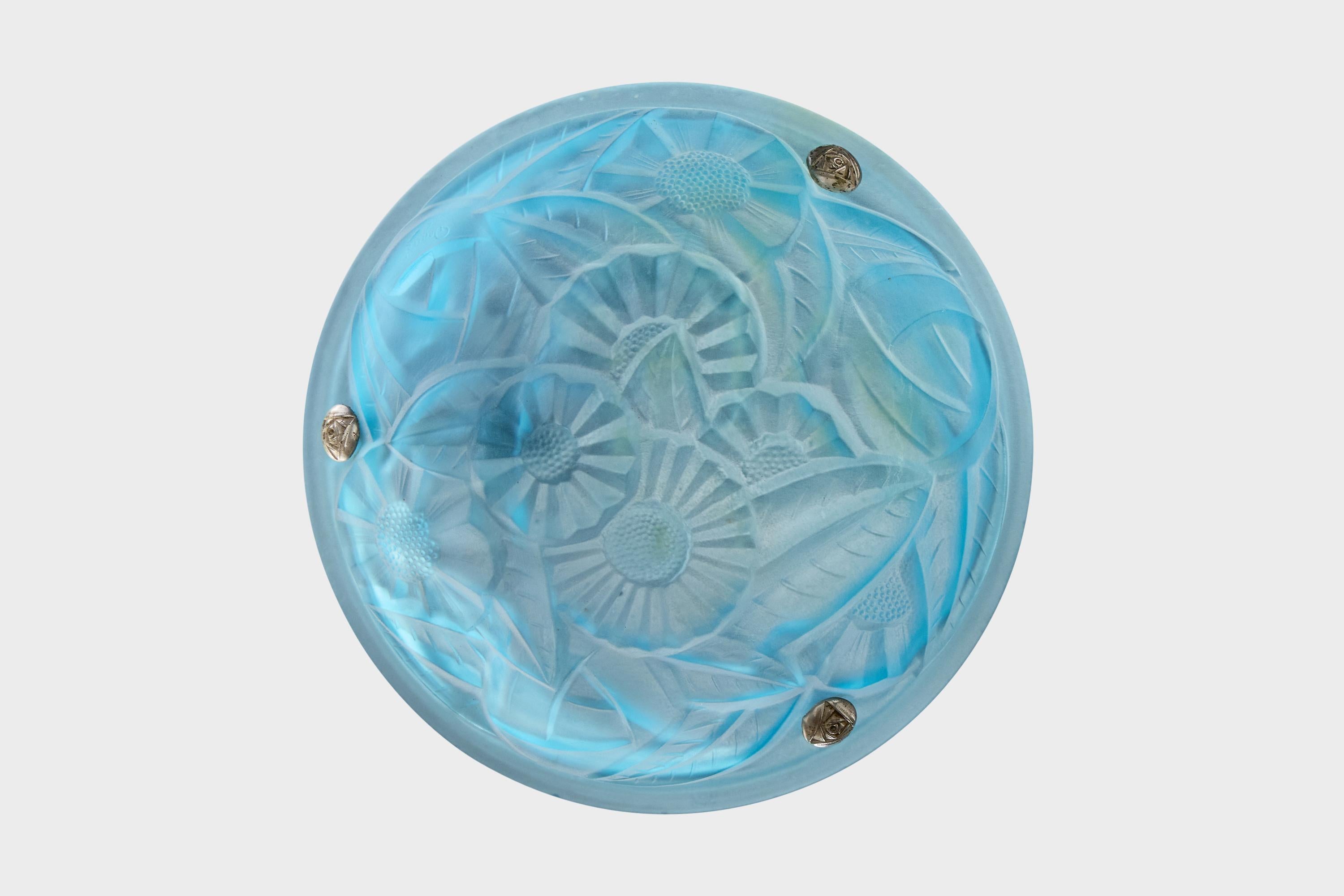 Degué, Lámpara colgante, Vidrio, Metal, Francia, Años 30 Francés en venta