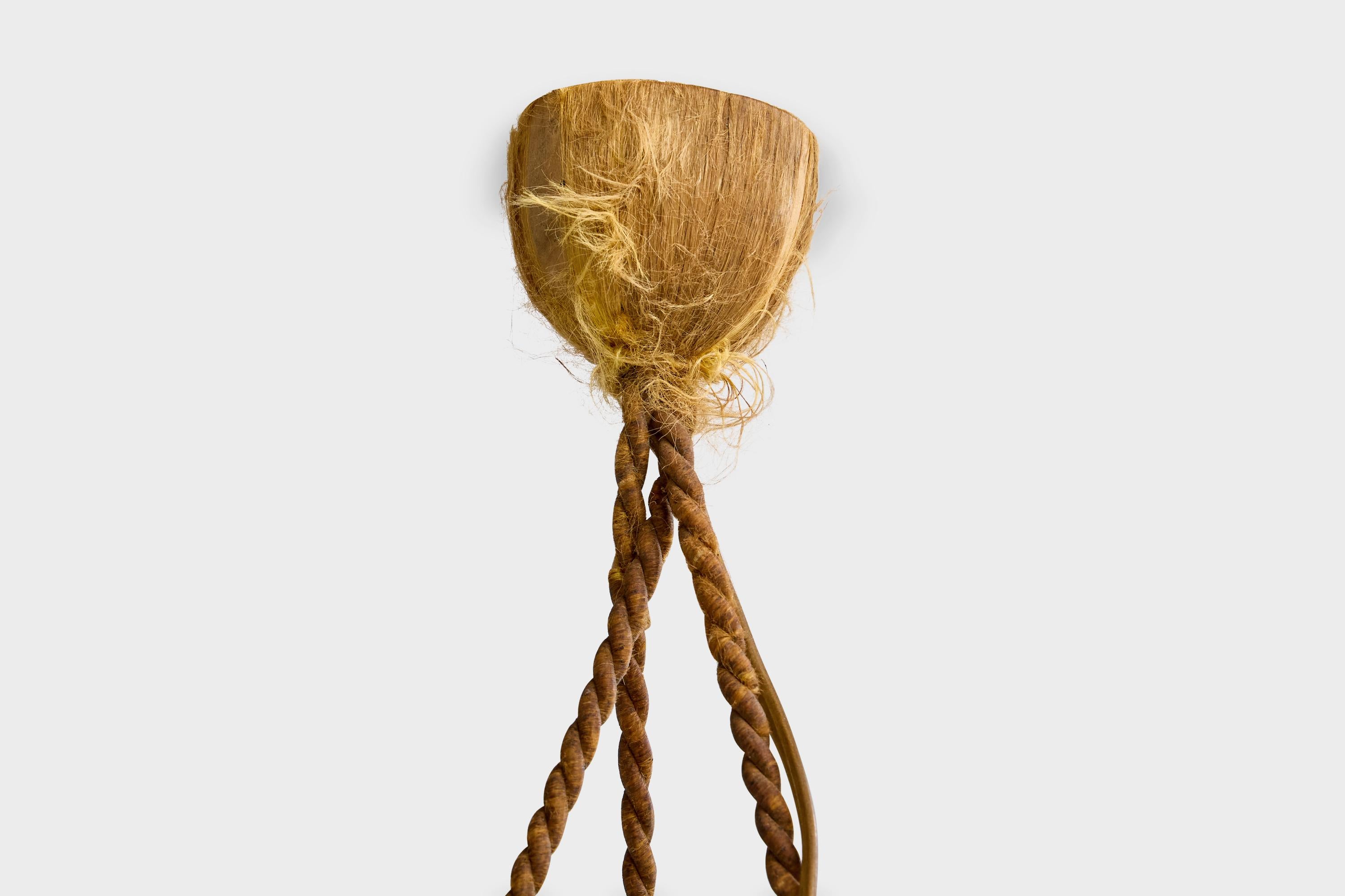 Degué, lampe suspendue, verre, corde, France, années 1930 en vente 3