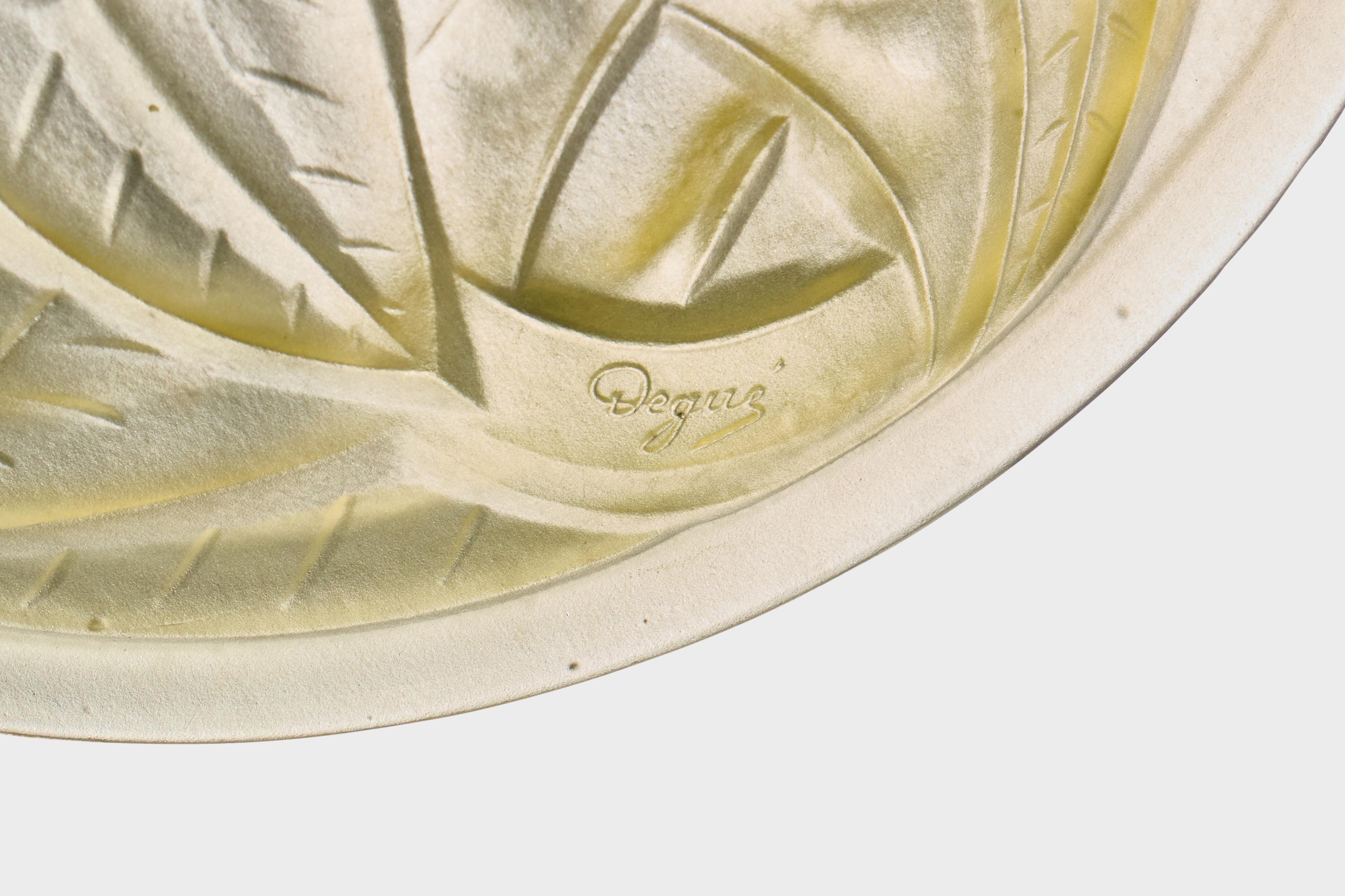 Mid-Century Modern Degué, lampe suspendue, verre, corde, France, années 1930 en vente