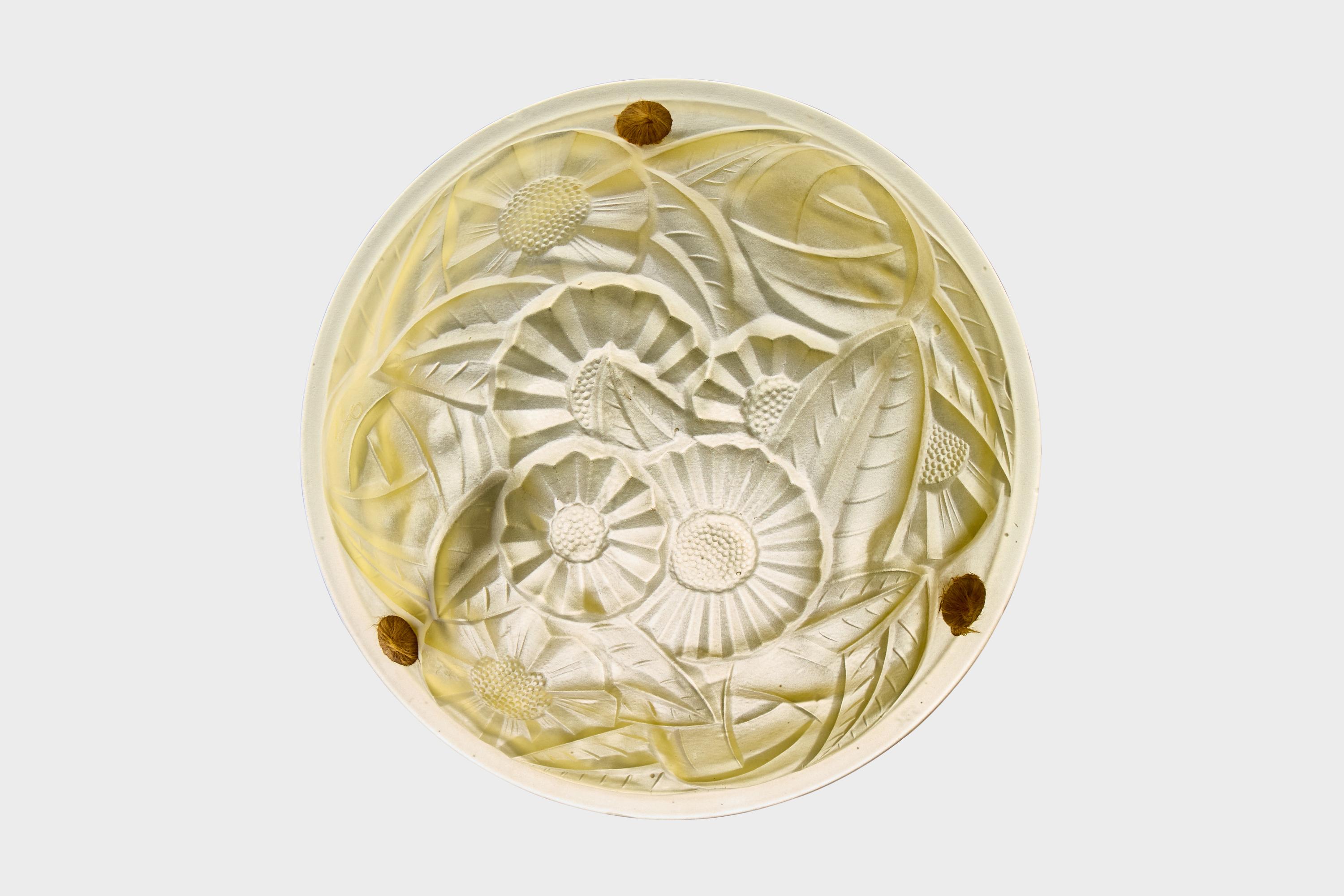 Degué, lampe suspendue, verre, corde, France, années 1930 Bon état - En vente à High Point, NC