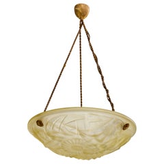 Degué, lampe suspendue, verre, corde, France, années 1930
