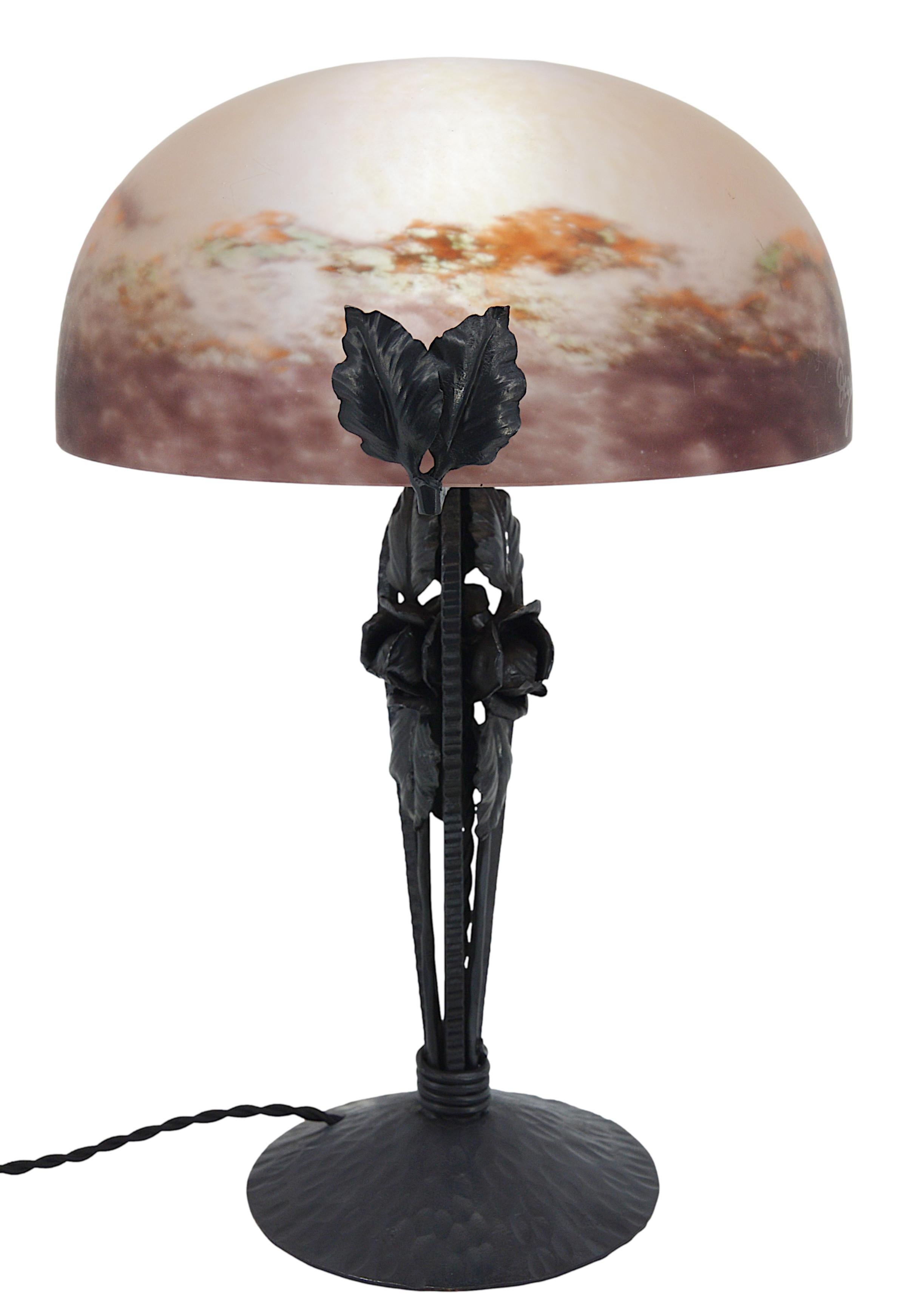 DEGUE Rare Art Deco Table Lamp, 1920 For Sale 2