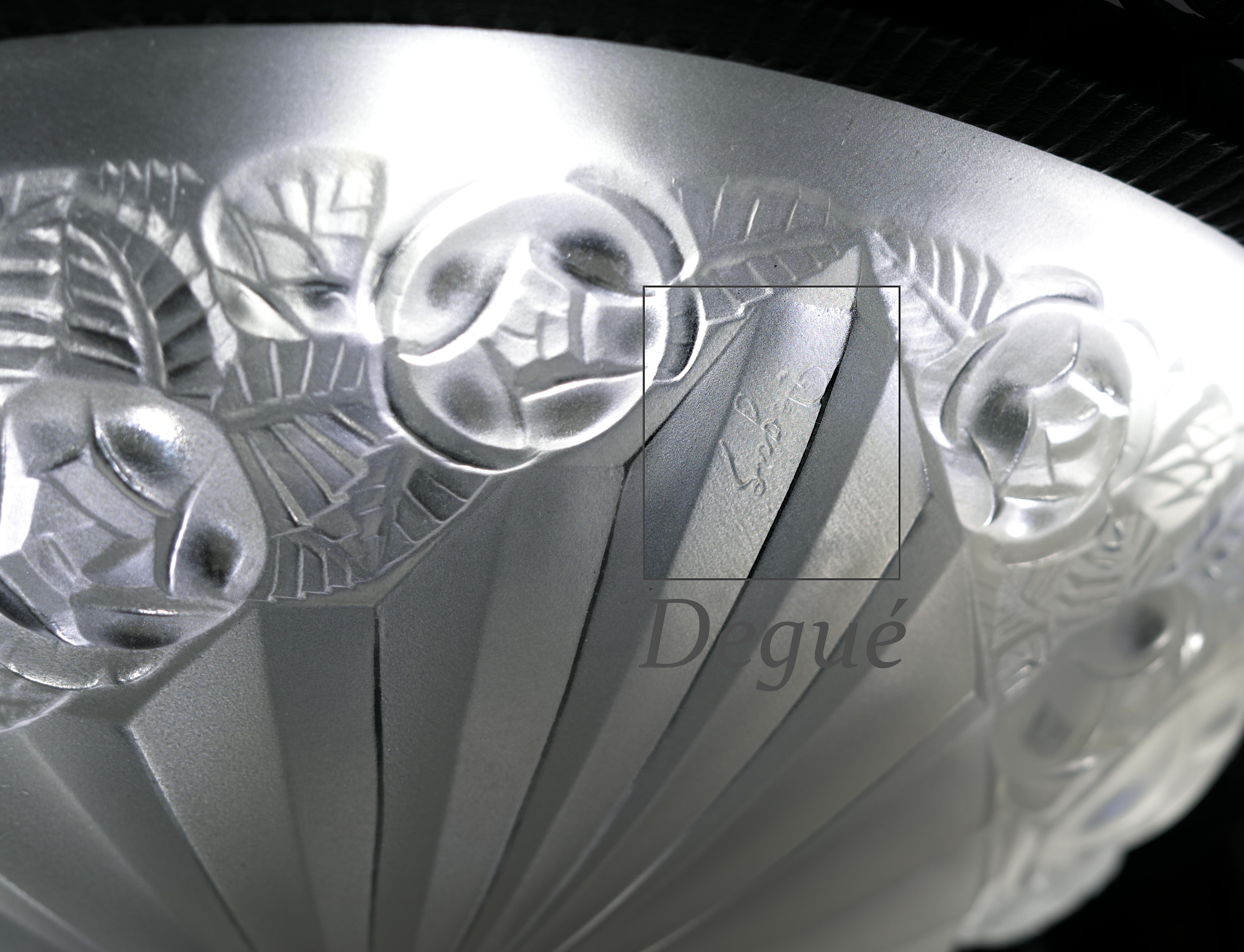 Degue Rare Large French Art Deco Chandelier, 1920 For Sale 3