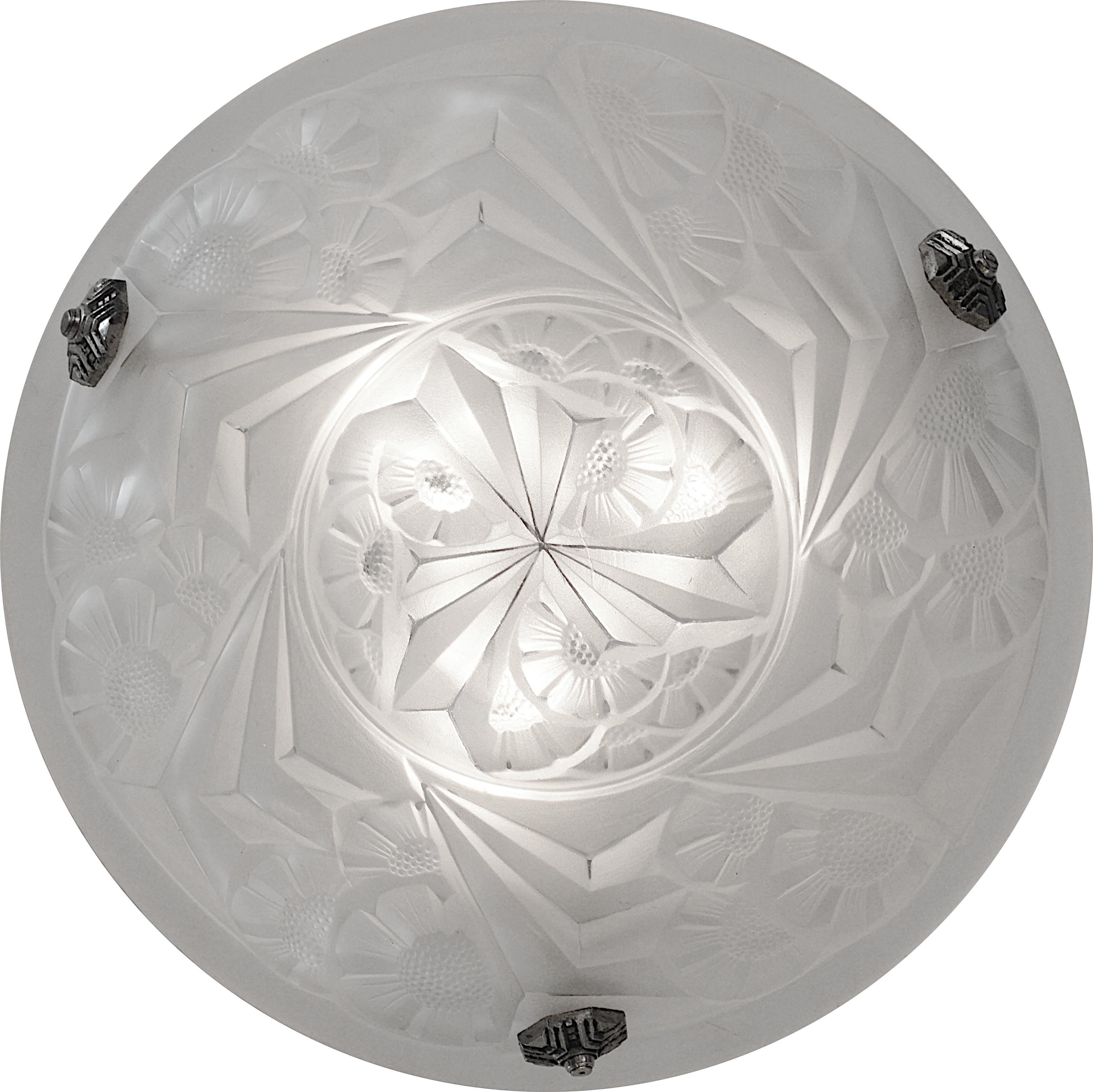 Satinato Lampadario a sospensione Degue Wide White, 1920 in vendita