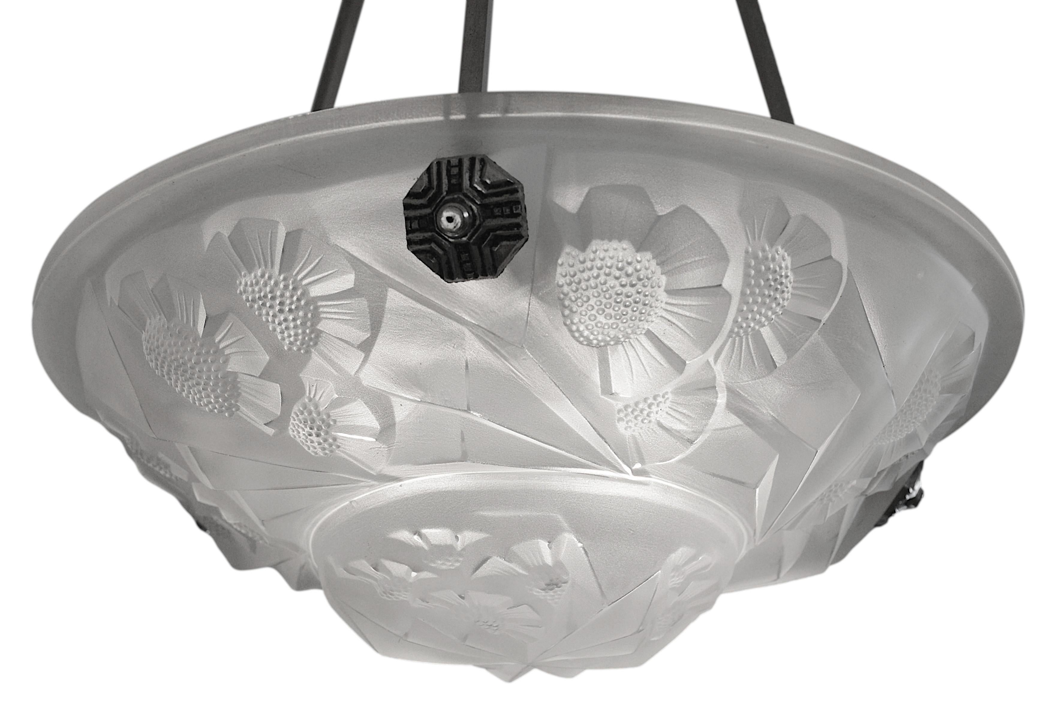 Bronzo Lampadario a sospensione Degue Wide White, 1920 in vendita