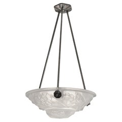 Degue Wide White Pendant Chandelier, 1920