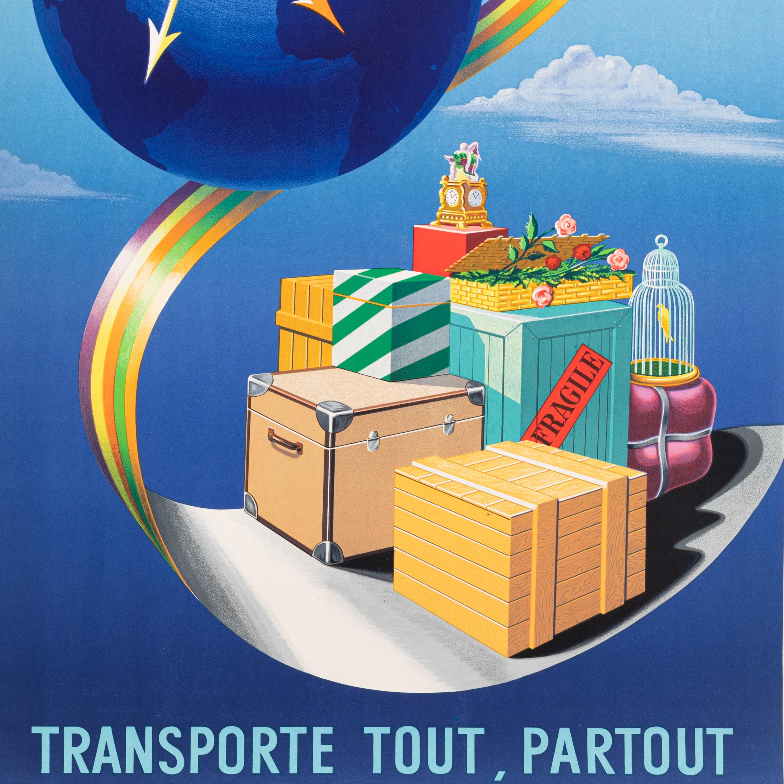 Dehedin, Original Air France-Poster, Cargo, Constellation, Luftfahrt, Flugzeug 1952 (Moderne der Mitte des Jahrhunderts) im Angebot