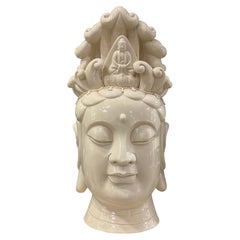 Dehua Chinese Blanc de Chine Porcelain Bust - Guanyin (Kwan Yin) Bodhisattva