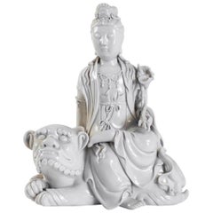 Dehua Porcelain Buddhist Deity, Chinese White, Asia, Quanine