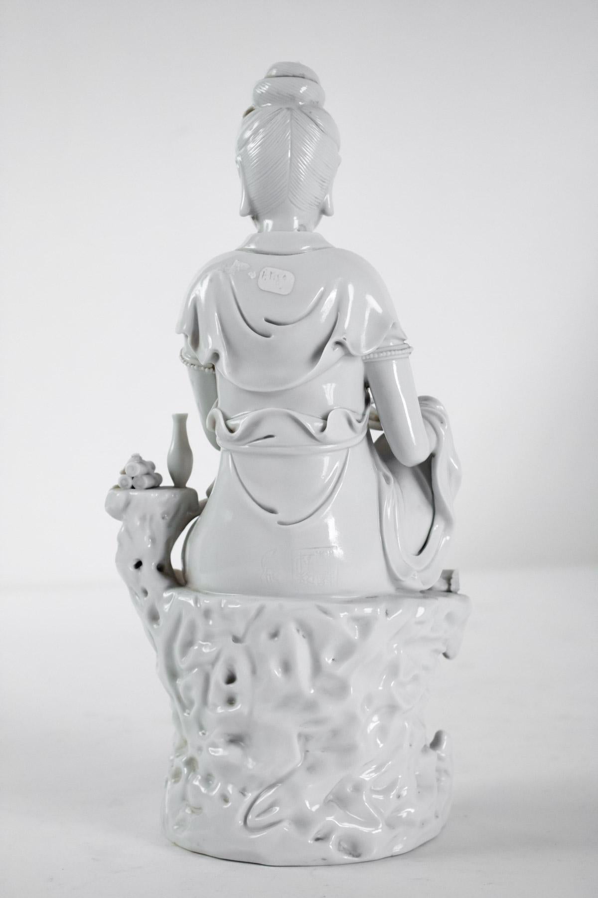 Dehua Porcelain Buddhist Deity, Chinese White, 19th Century, Asia, Quanine 2