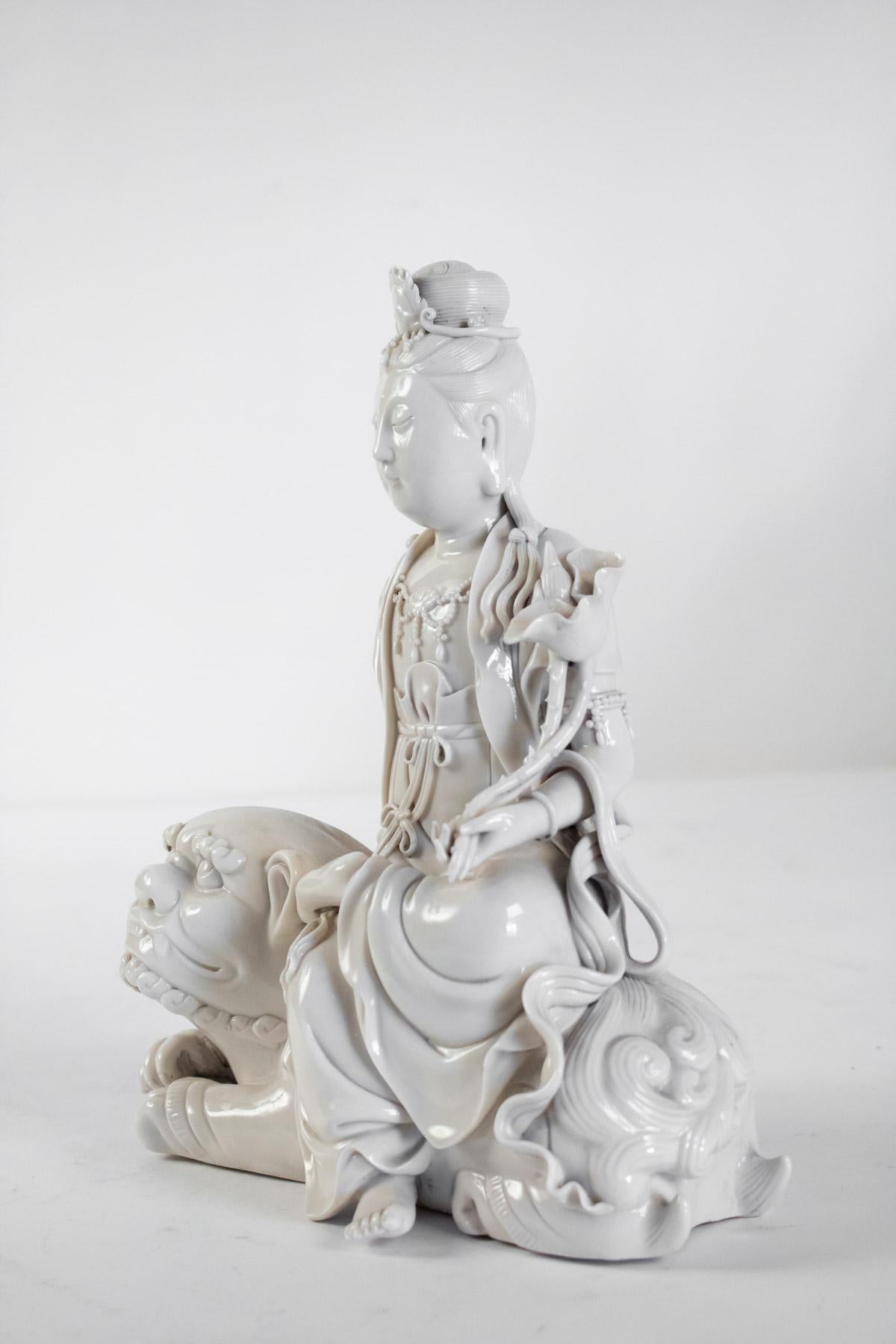 Dehua Porcelain Buddhist Deity, Chinese White, Asia, Quanine 2