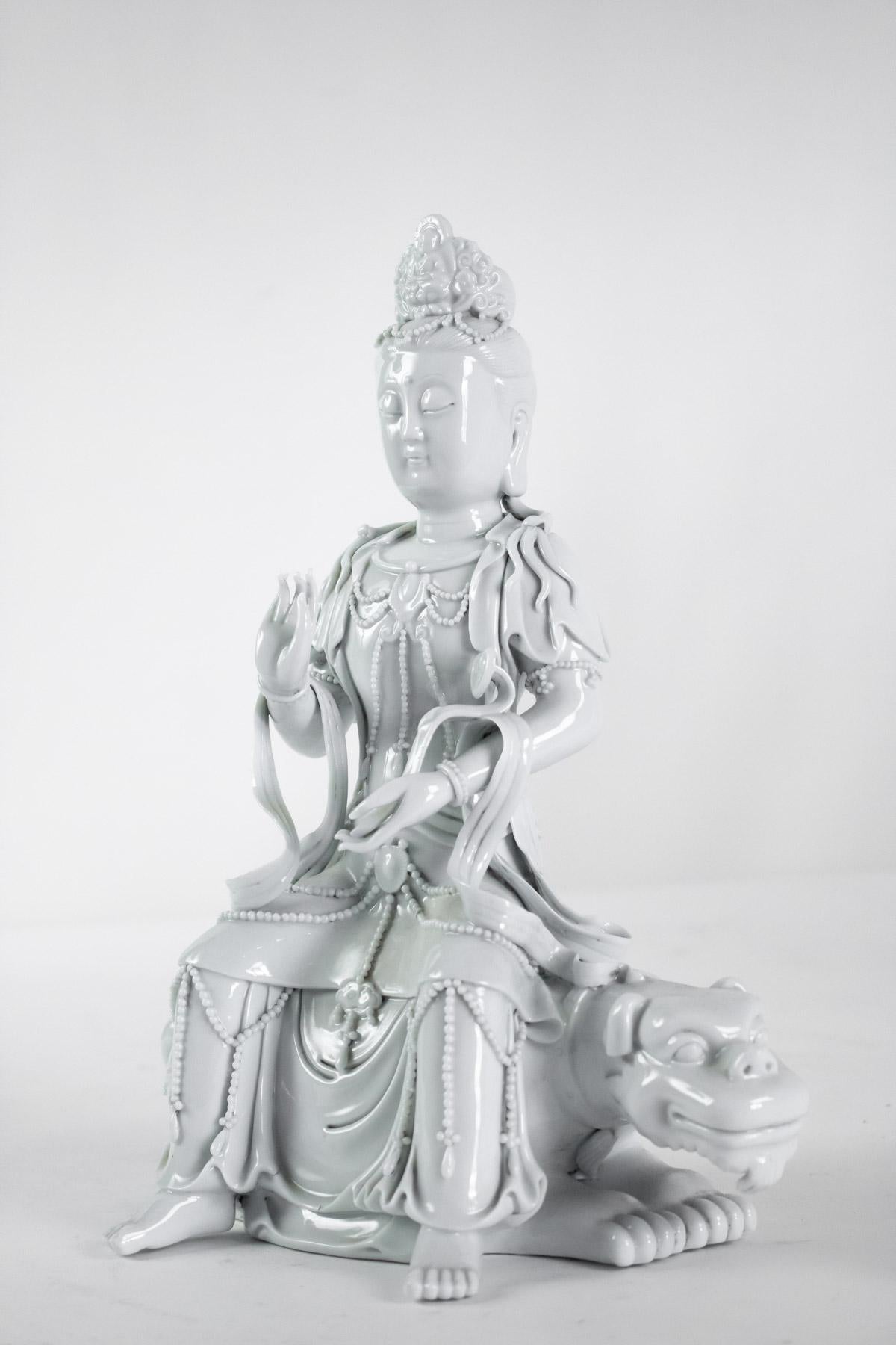 Dehua Porcelain Buddhist Deity, Chinese White, Asia, Quanine 3