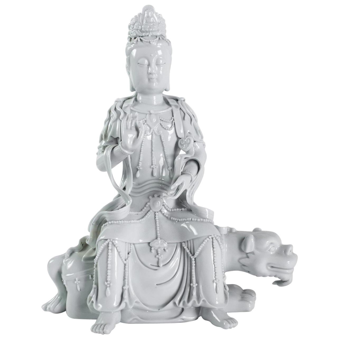 Dehua Porcelain Buddhist Deity, Chinese White, Asia, Quanine