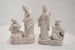 Dehua white china ceramic Immortals statuettes late 19th early 20th height 16 cm