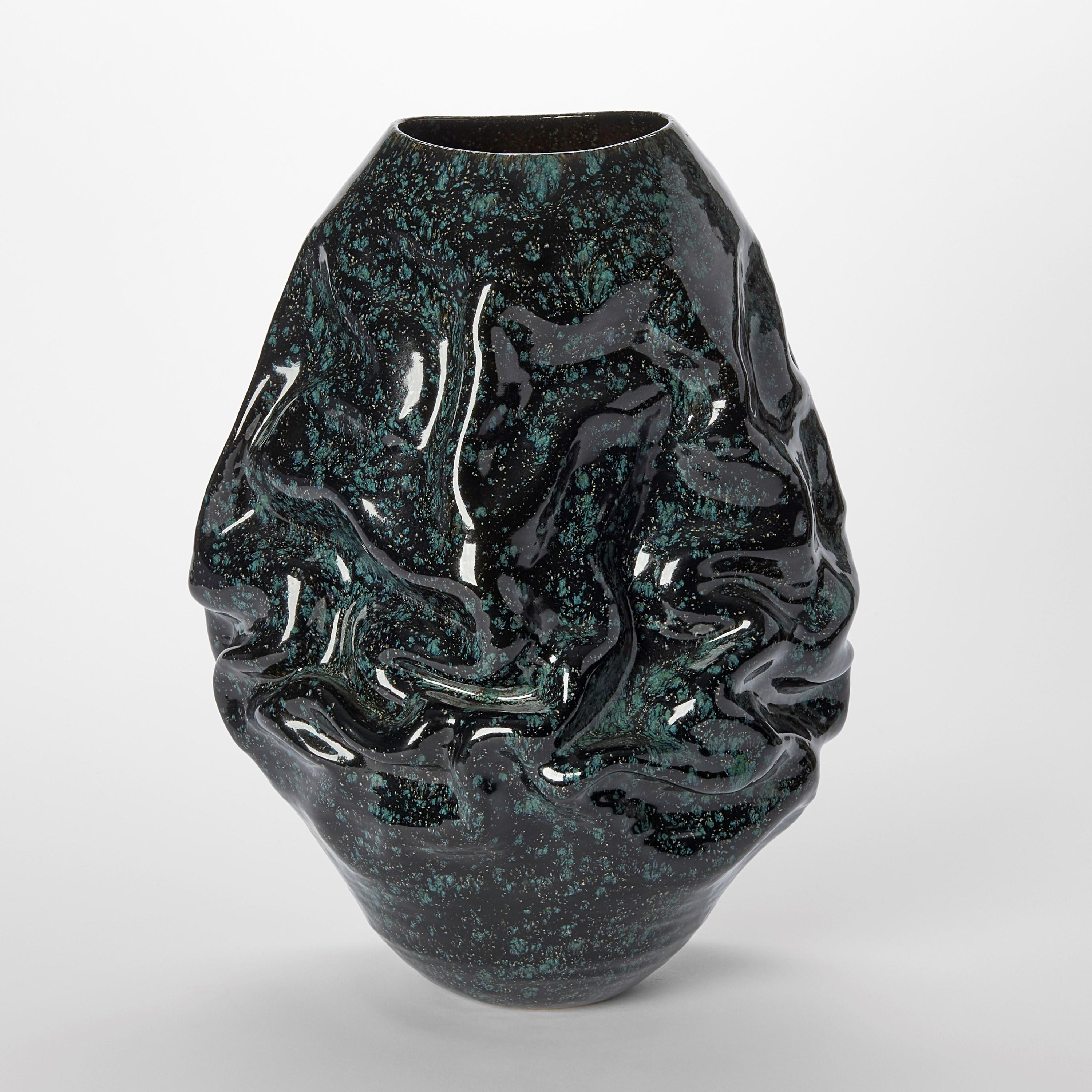 Spanish Dehydrated Form with Cosmic Black Glaze No 115 by Nicholas Arroyave-Portela For Sale