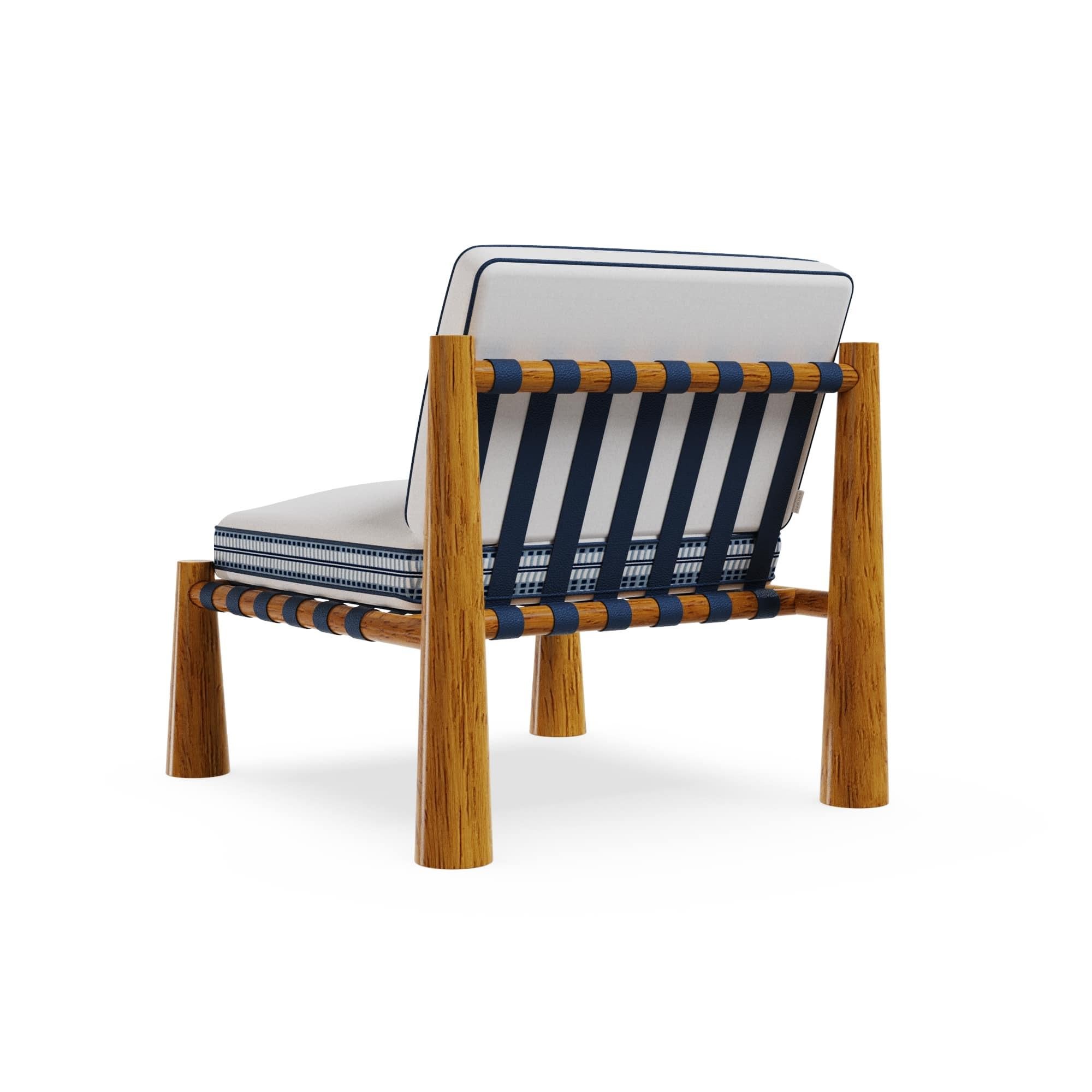 Deià Outdoor-Sessel aus Iroko-Holz mit Leder-Cord-Details (21. Jahrhundert und zeitgenössisch) im Angebot