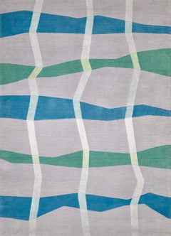 Deirdre Dyson TRACKS hand knotted wool and silk rug