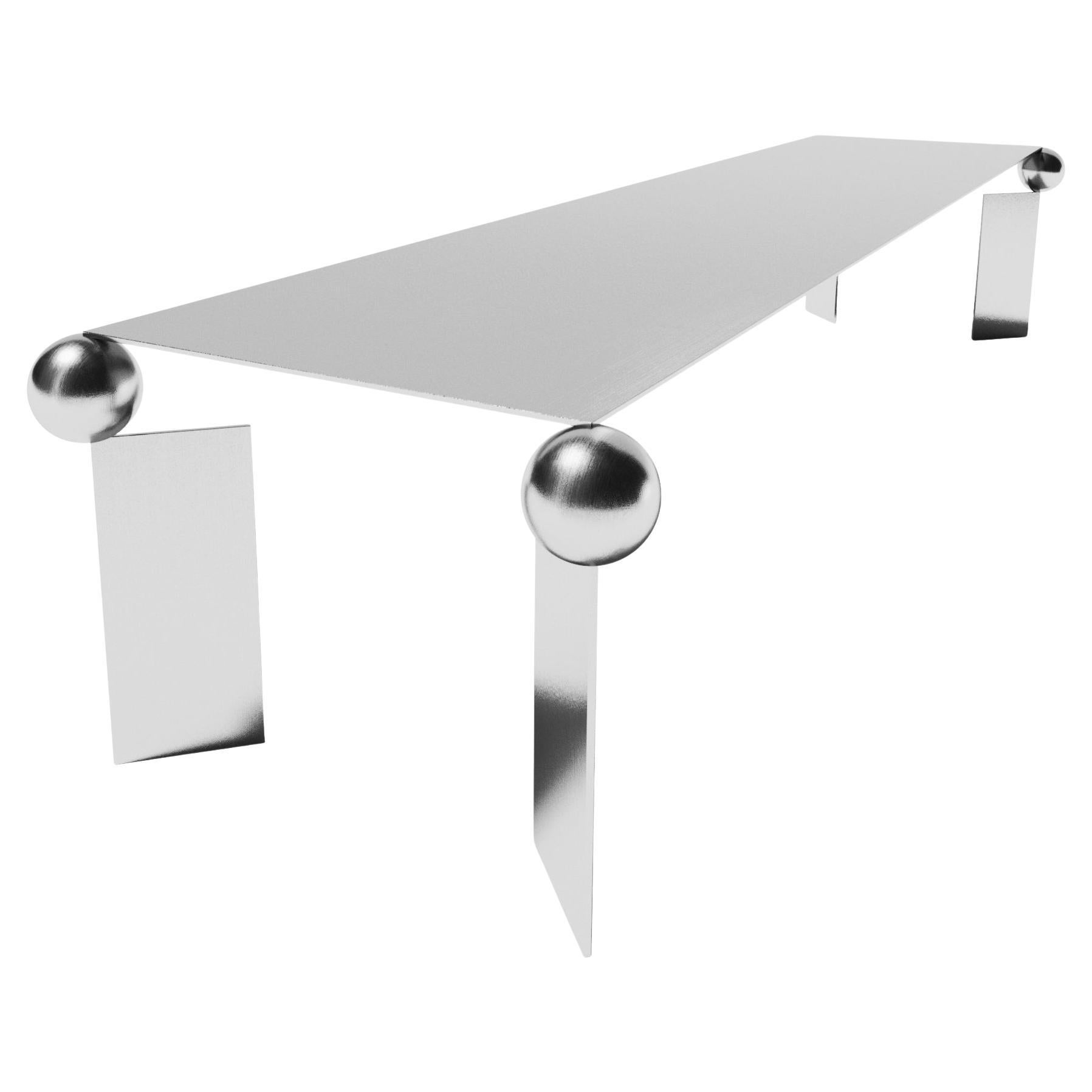 Table basse Deitada • Fabriqué à la main en acier inoxydable • par Pedro Paulo Venzon en vente