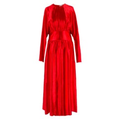 Deitas Hermine Gathered Satin Maxi Dress SIZE 40