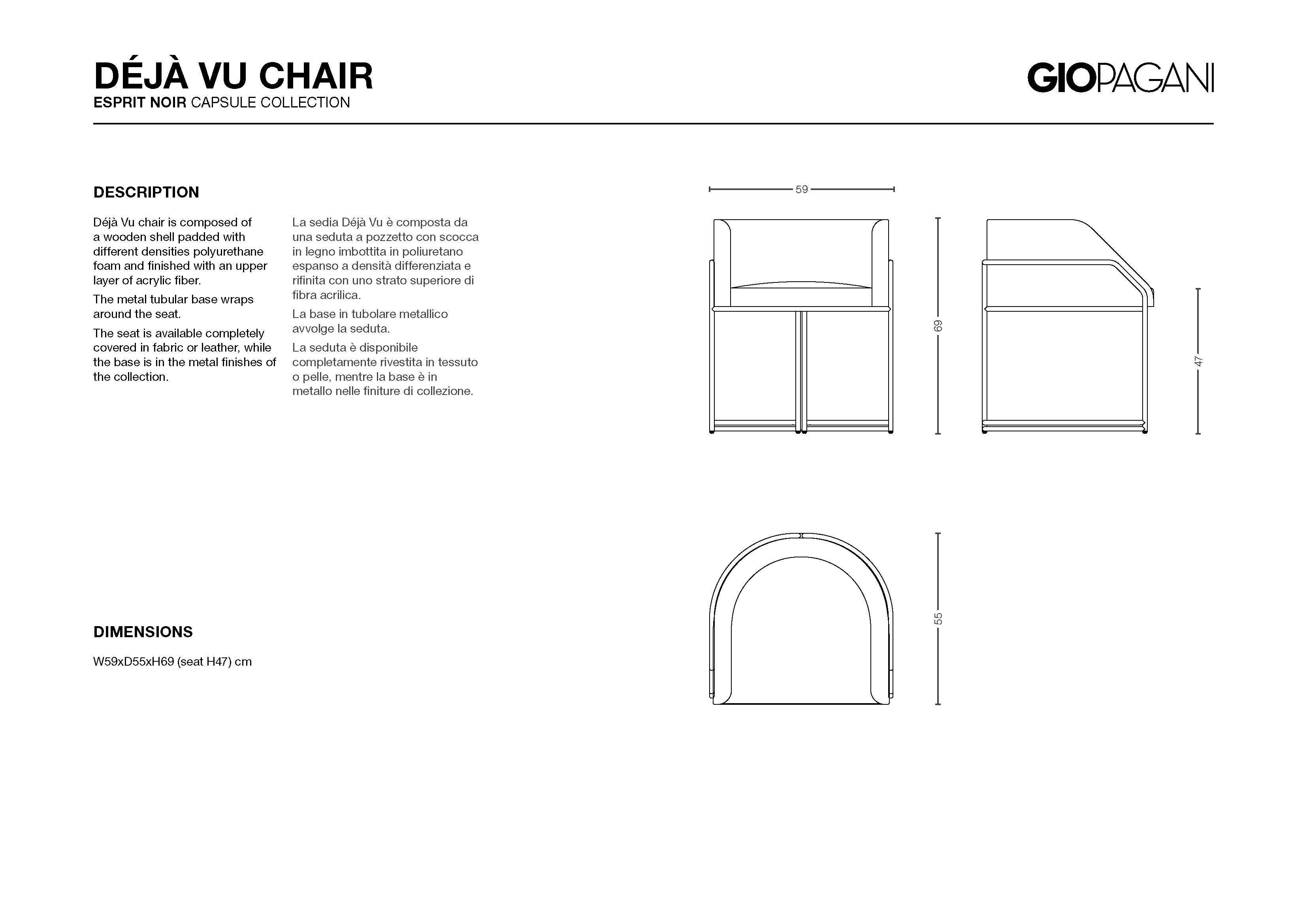 Galvanized Déjà Vu Chair in Fabrics and Polished Steel Metal