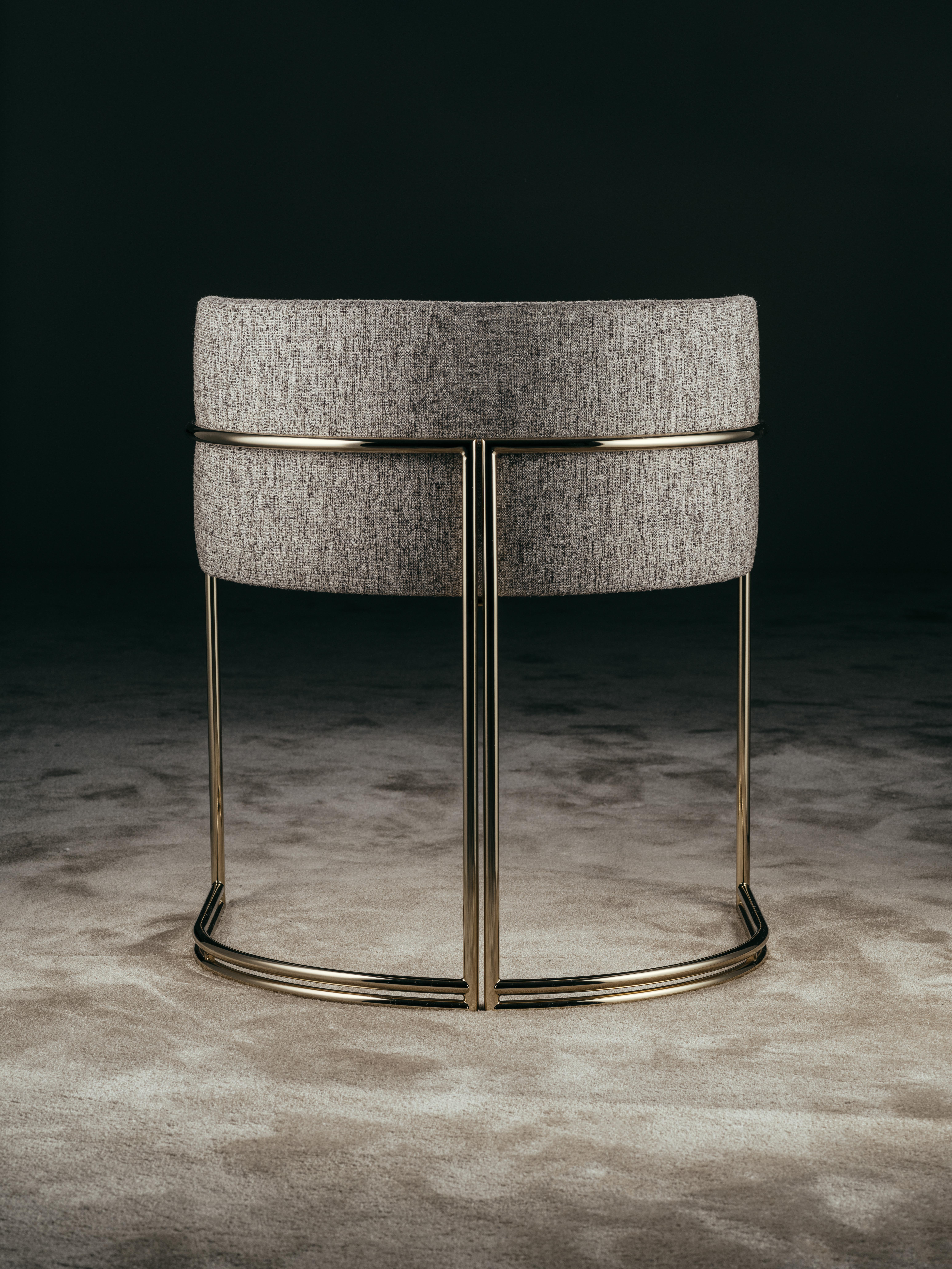 Modern Déjà Vu Chair in Talent Fabrics and Polished Brass Metal