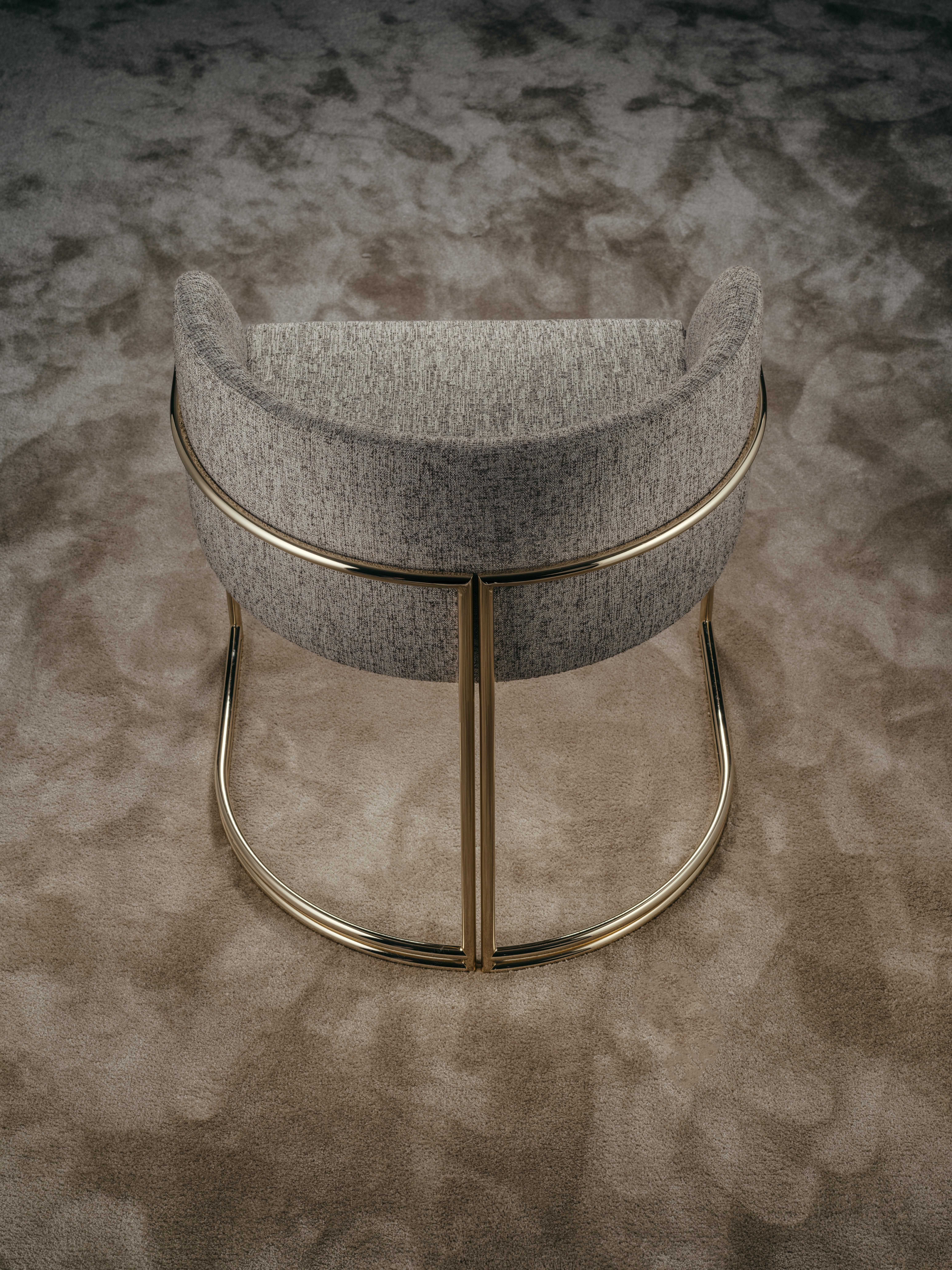 Italian Déjà Vu Chair in Talent Fabrics and Polished Brass Metal