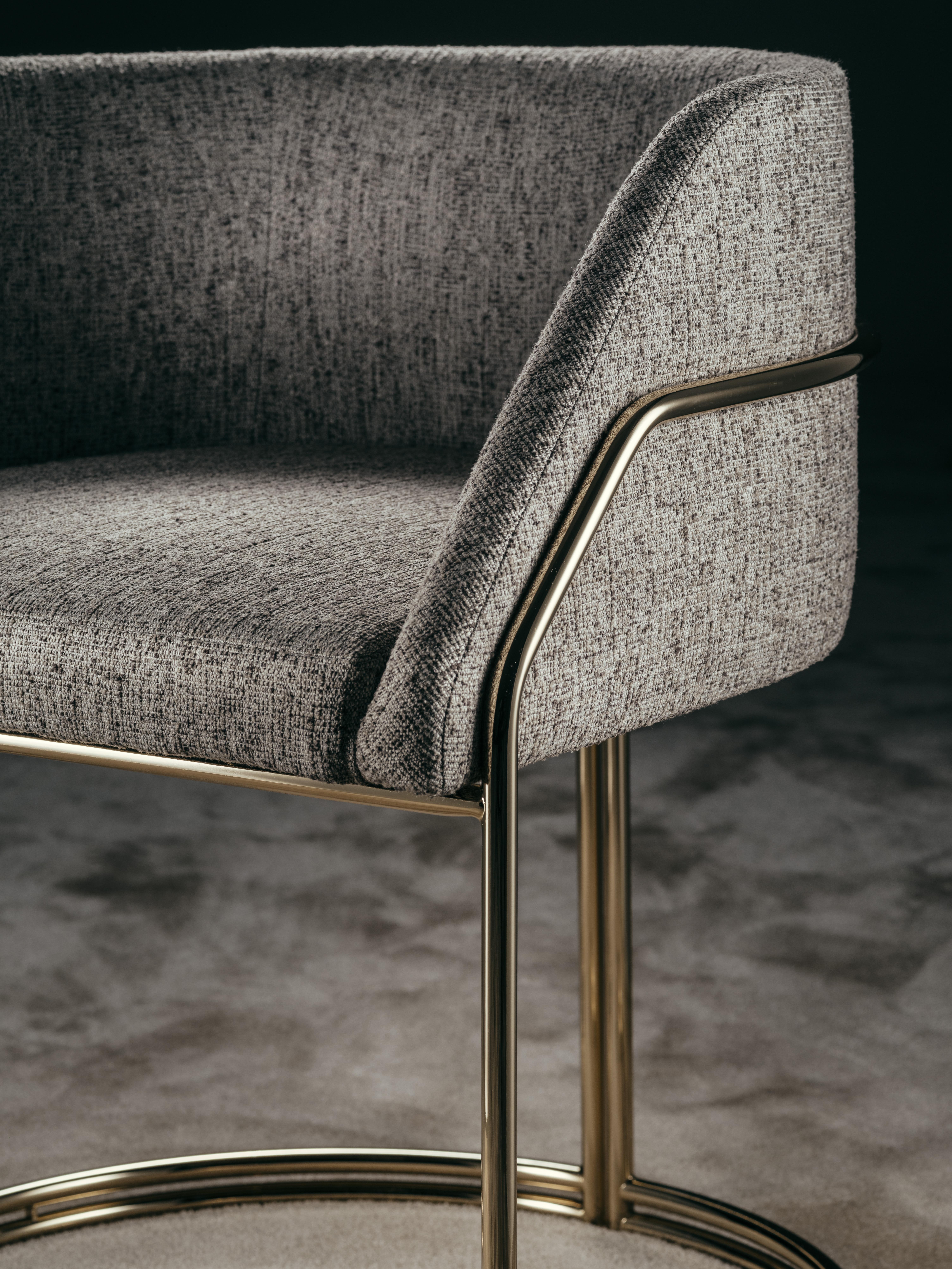 Galvanized Déjà Vu Chair in Talent Fabrics and Polished Brass Metal