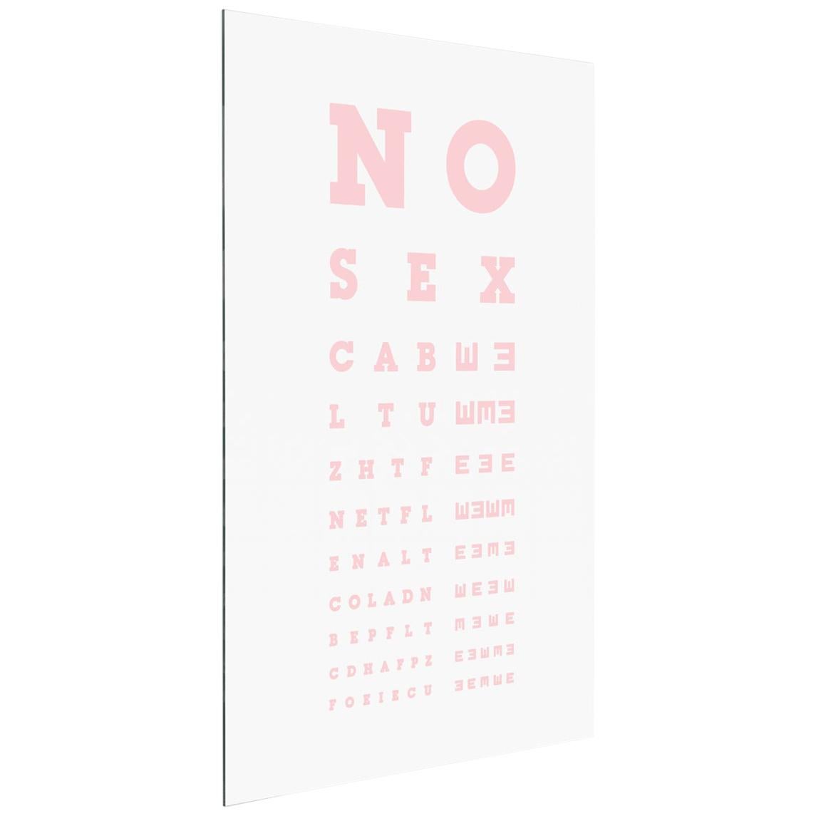 Deja Vu No Sex Rosa Buchstaben-Wandspiegel, Atelier Biagetti