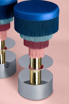 Déjà Vu Stool by Houtique - Blue & Red