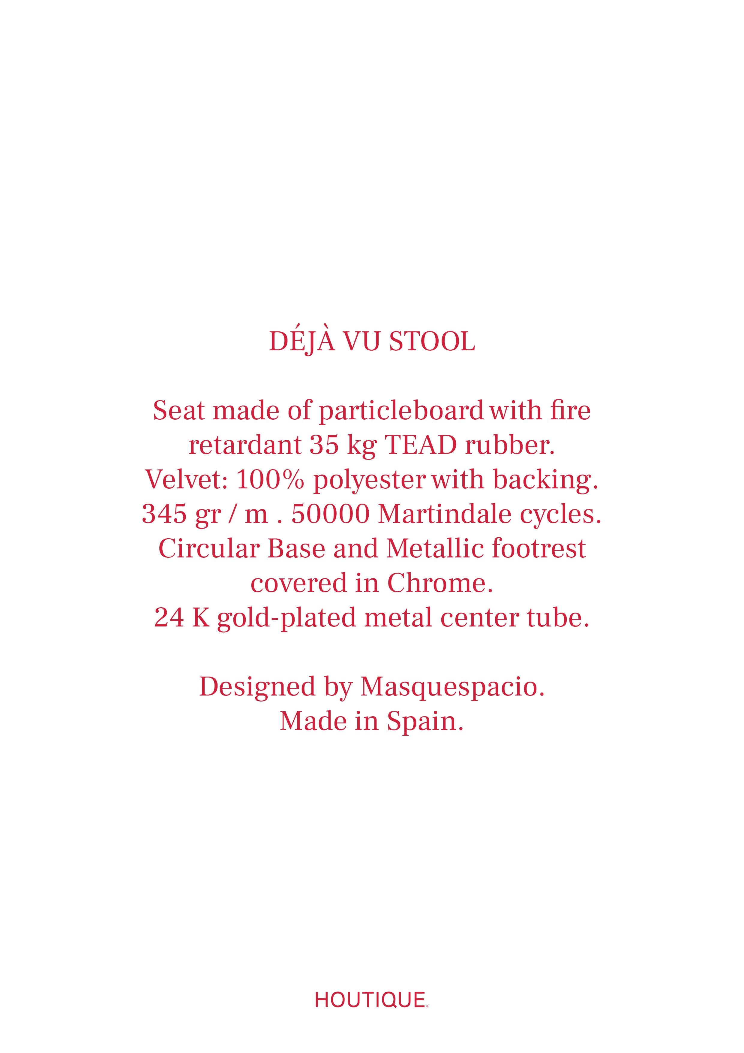 Contemporary Déjà Vu Stool by Houtique, Bordeaux Red & Gold For Sale