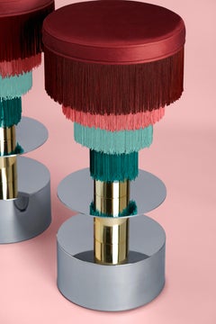 Déjà Vu Stool by Houtique - Bordeaux Red & Pink