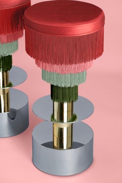 Déjà Vu Stool by Houtique - Red & Pink