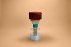 Taburete Déjà Vu rosa terracota - Tonos juguetones en terciopelo by Masquespacio