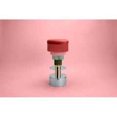 Red Déjà Vu Stool – Playful Hues in Velvet by Masquespacio