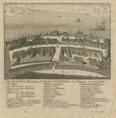 Dejima (Desima) Dutch Trading Post, Nagasaki Japan – VOC Engraving, 1736
