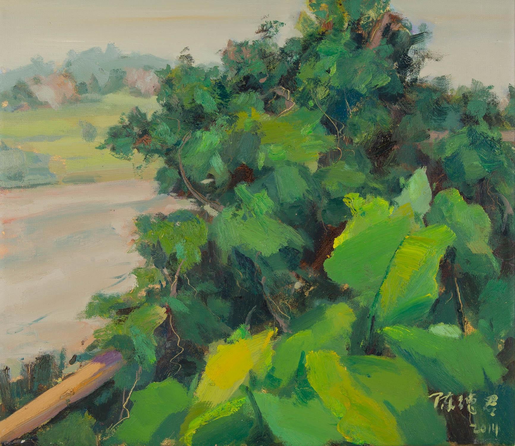 Dejun Chen Landscape Original Oil On Canvas 