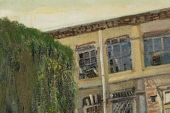 Huile sur toile originale "Island House", Dejun Wang Landscape