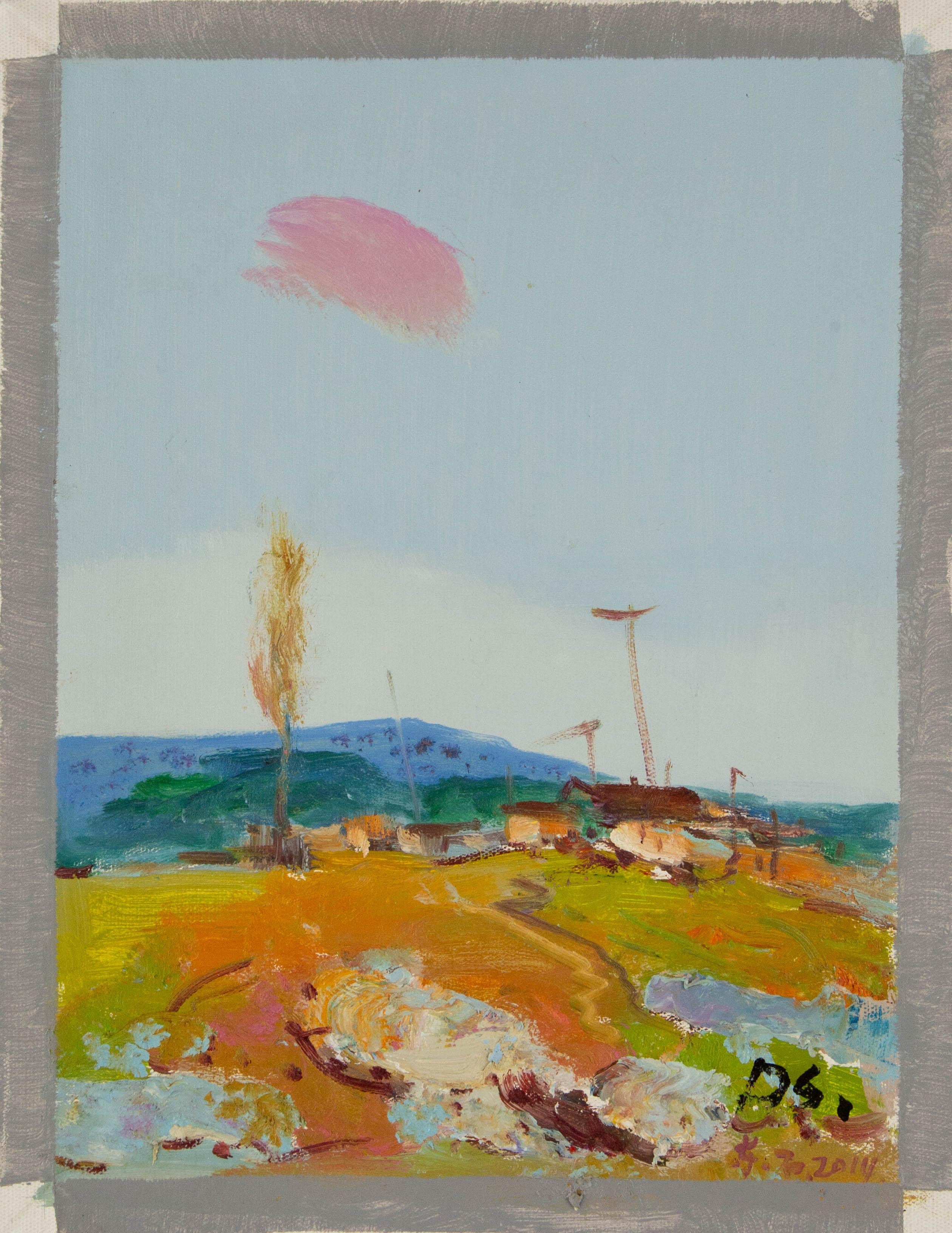 Dejun Wang Paesaggio Pittura ad olio originale 